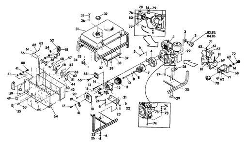 Briggs And Stratton 8hp. Engine Diagram and Parts List for 5544-0-C4021  Briggs and Stratton Generator